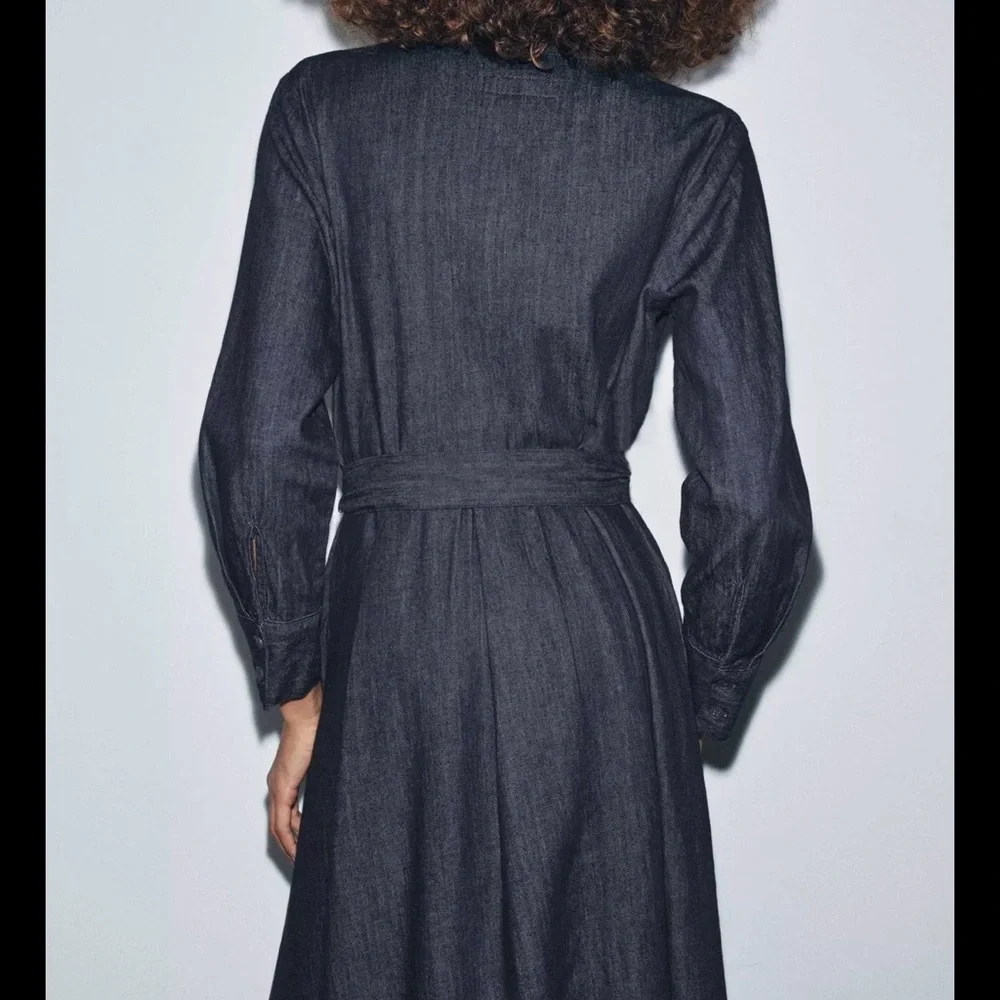 NWT Zara Woman Long Sleeve DenimDress - Picture 4 of 7